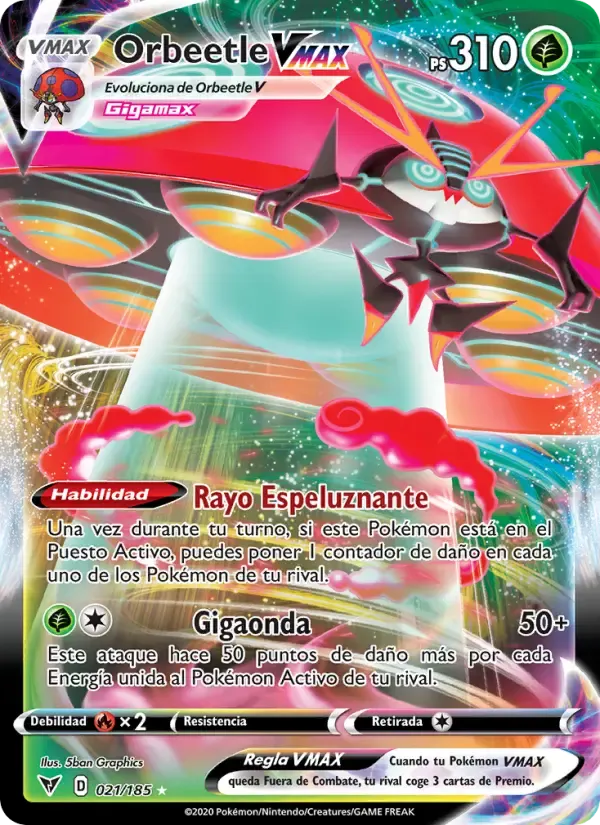 Orbeetle VMAX — Voltaje Vívido 21 Spanish Pokémon card