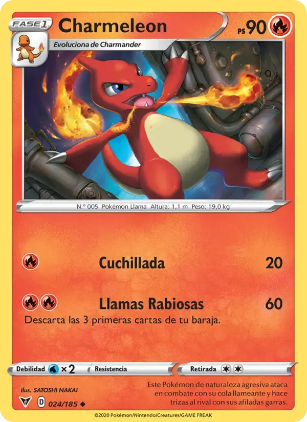 Charmeleon — Voltaje Vívido 24 Spanish Pokémon card