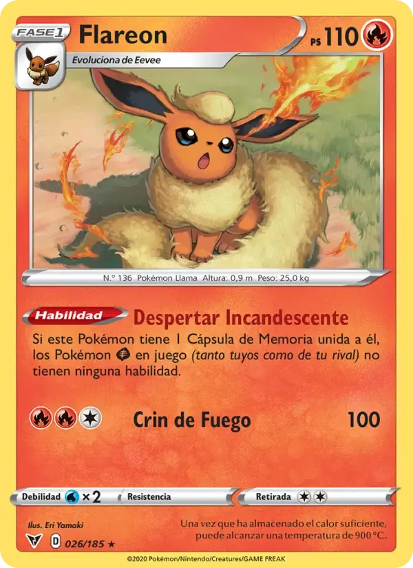 Flareon — Voltaje Vívido 26 Spanish Pokémon card