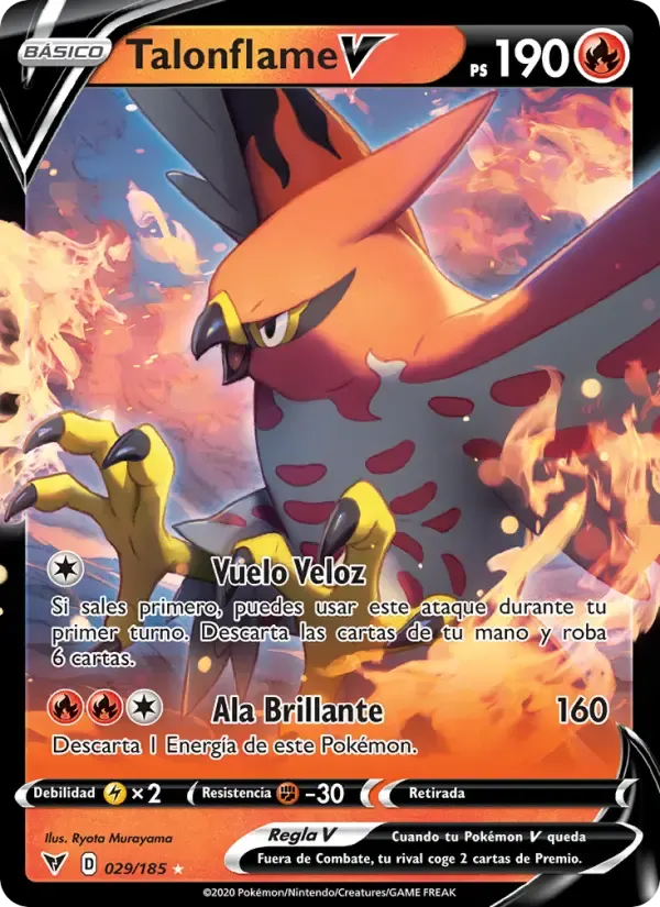 Talonflame V — Voltaje Vívido 29 Spanish Pokémon card
