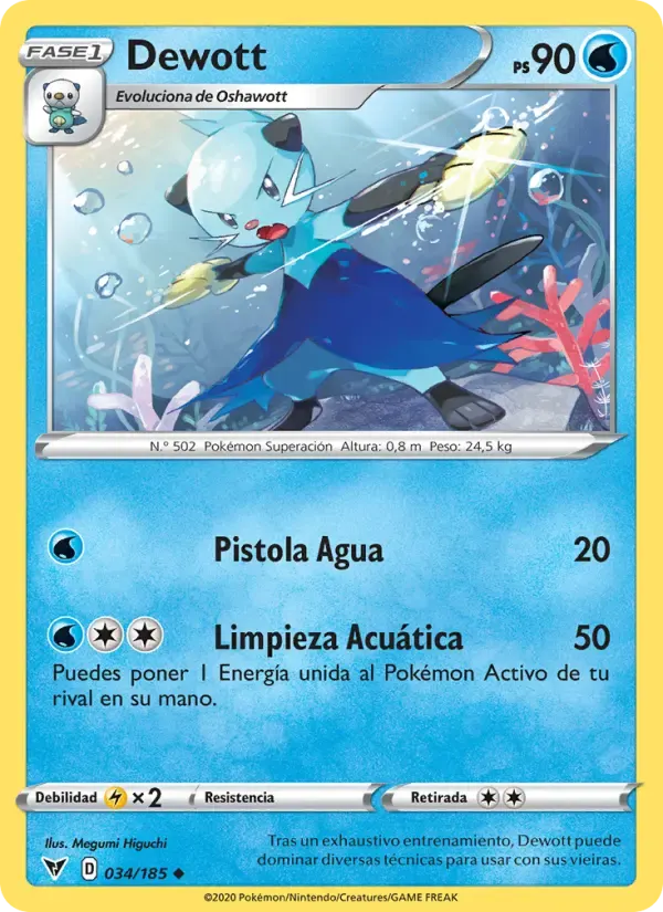 Dewott — Voltaje Vívido 34 Spanish Pokémon card