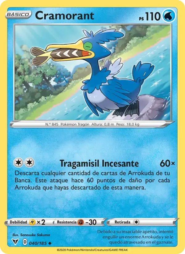 Cramorant — Voltaje Vívido 40 Spanish Pokémon card