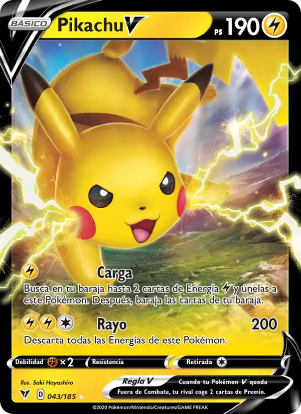 Pikachu V — Voltaje Vívido 43 Spanish Pokémon card