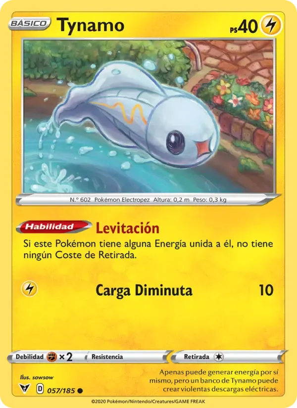 Tynamo — Voltaje Vívido 57 Spanish Pokémon card