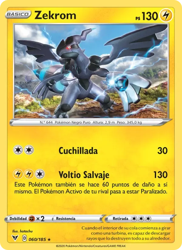 Zekrom — Voltaje Vívido 60 Spanish Pokémon card
