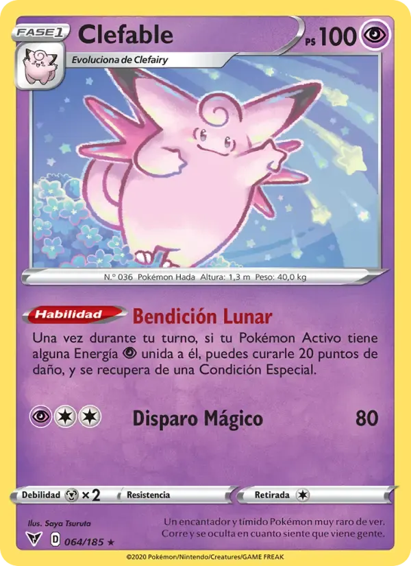 Clefable — Voltaje Vívido 64 Spanish Pokémon card