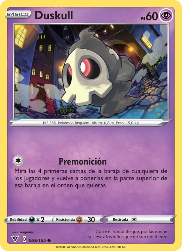 Duskull — Voltaje Vívido 69 Spanish Pokémon card