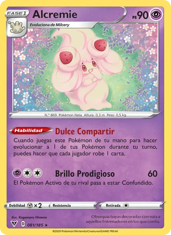 Alcremie — Voltaje Vívido 81 Spanish Pokémon card