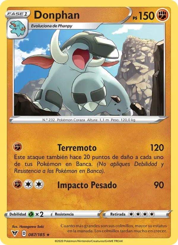 Donphan — Voltaje Vívido 87 Spanish Pokémon card