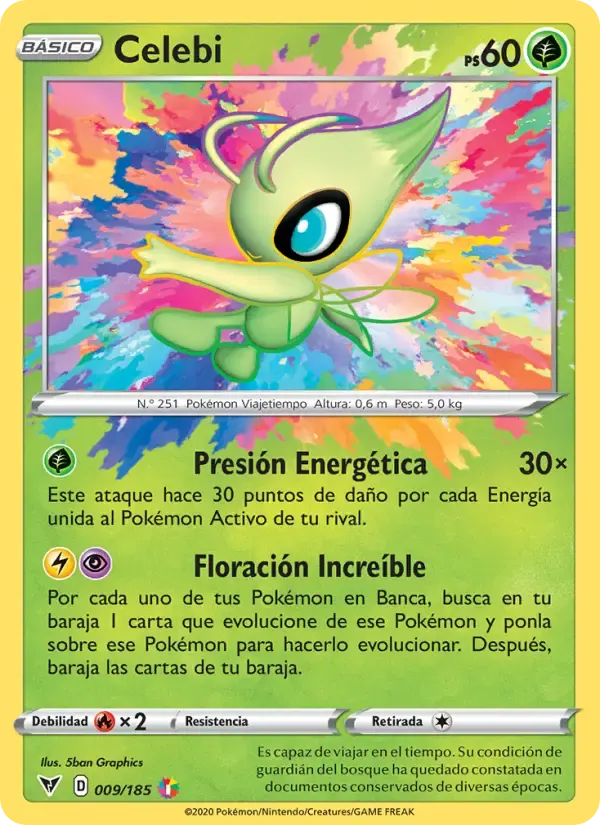 Celebi — Voltaje Vívido 9 Spanish Pokémon card