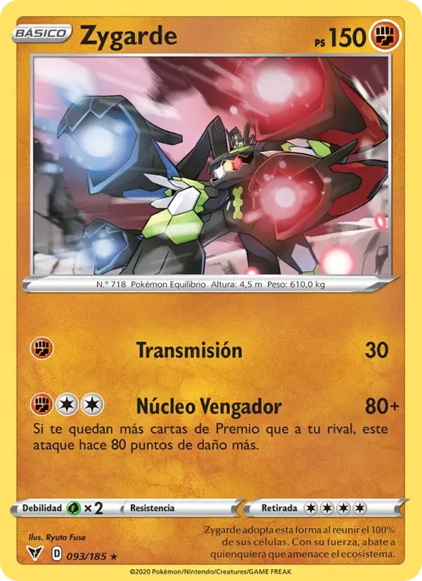 Zygarde — Voltaje Vívido 93 Spanish Pokémon card