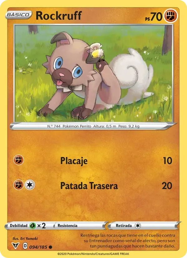 Rockruff — Voltaje Vívido 94 Spanish Pokémon card