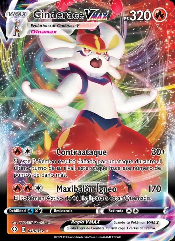 Cinderace VMAX — Destinos Brillantes 19 Spanish Pokémon card
