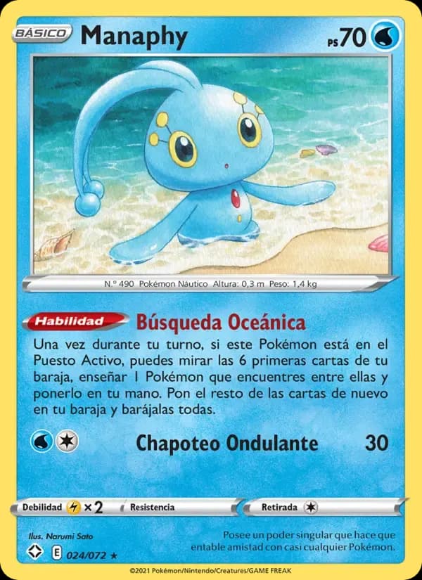 Manaphy — Destinos Brillantes 24 Spanish Pokémon card