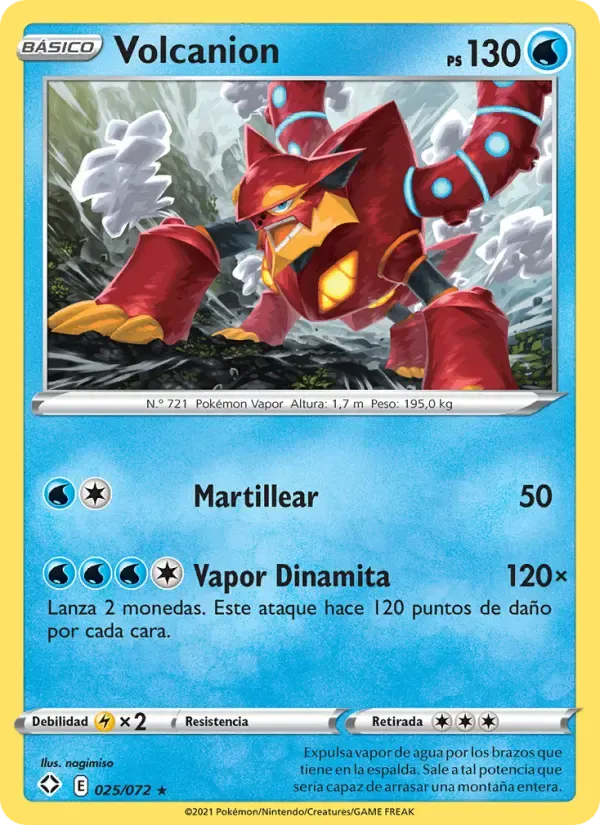 Volcanion — Destinos Brillantes 25 Spanish Pokémon card