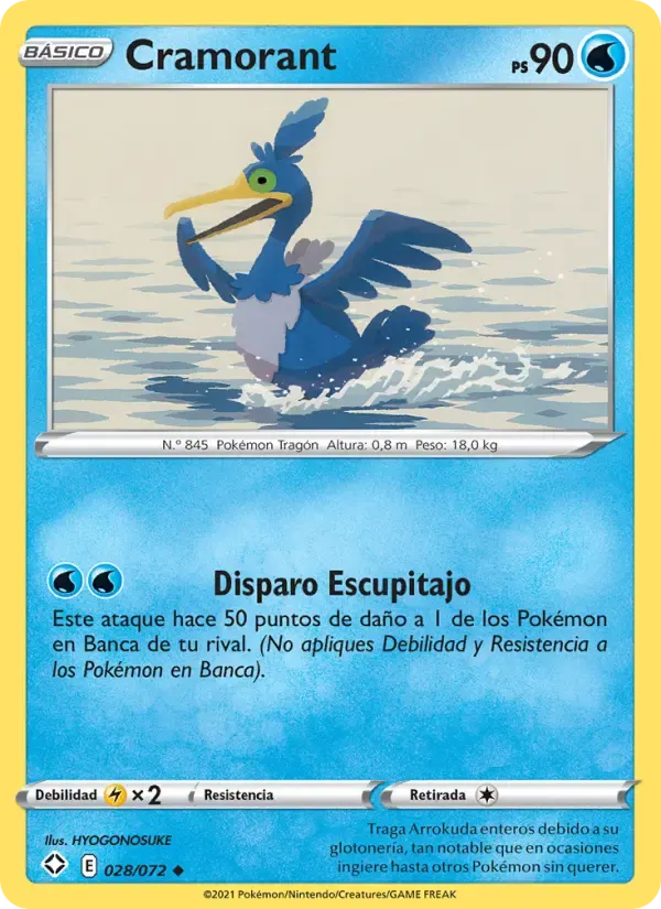 Cramorant — Destinos Brillantes 28 Spanish Pokémon card