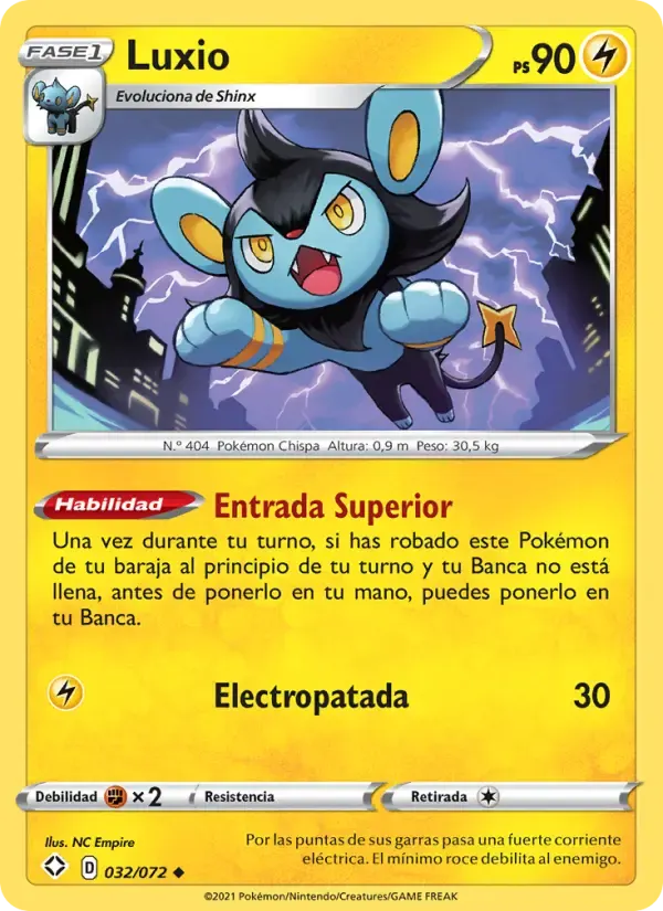 Luxio — Destinos Brillantes 32 Spanish Pokémon card