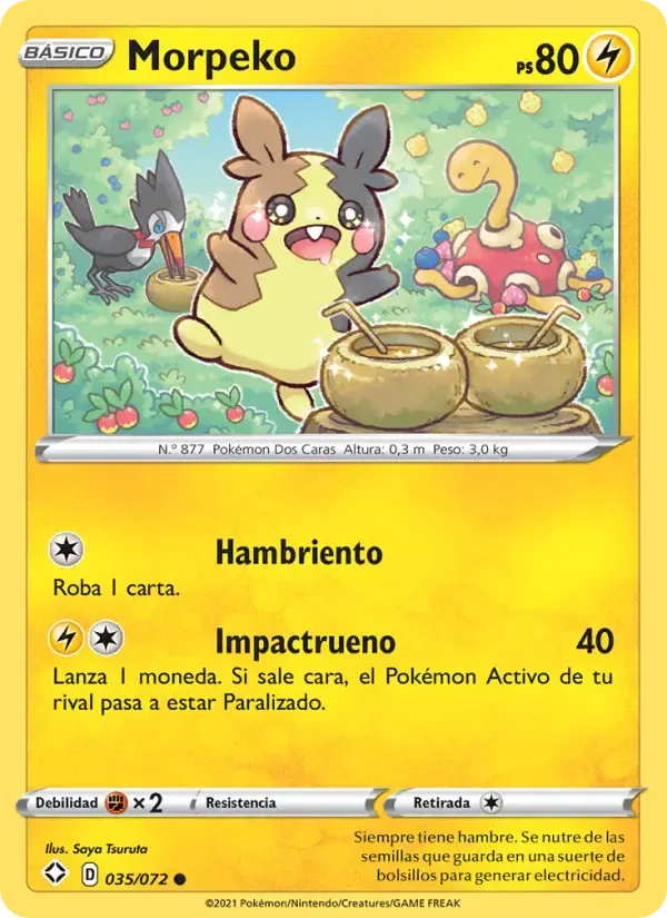 Morpeko — Destinos Brillantes 35 Spanish Pokémon card