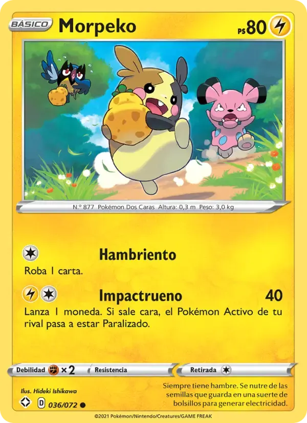 Morpeko — Destinos Brillantes 36 Spanish Pokémon card