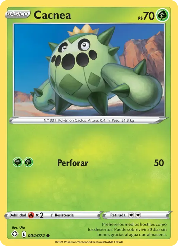 Cacnea — Destinos Brillantes 4 Spanish Pokémon card