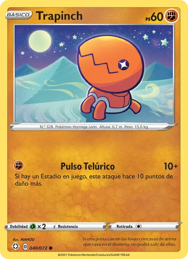 Trapinch — Destinos Brillantes 40 Spanish Pokémon card