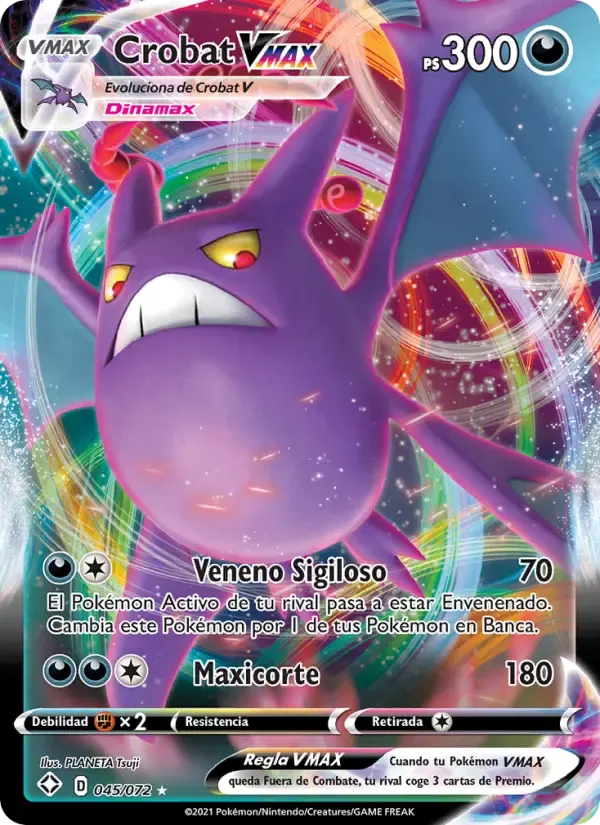 Crobat VMAX — Destinos Brillantes 45 Spanish Pokémon card