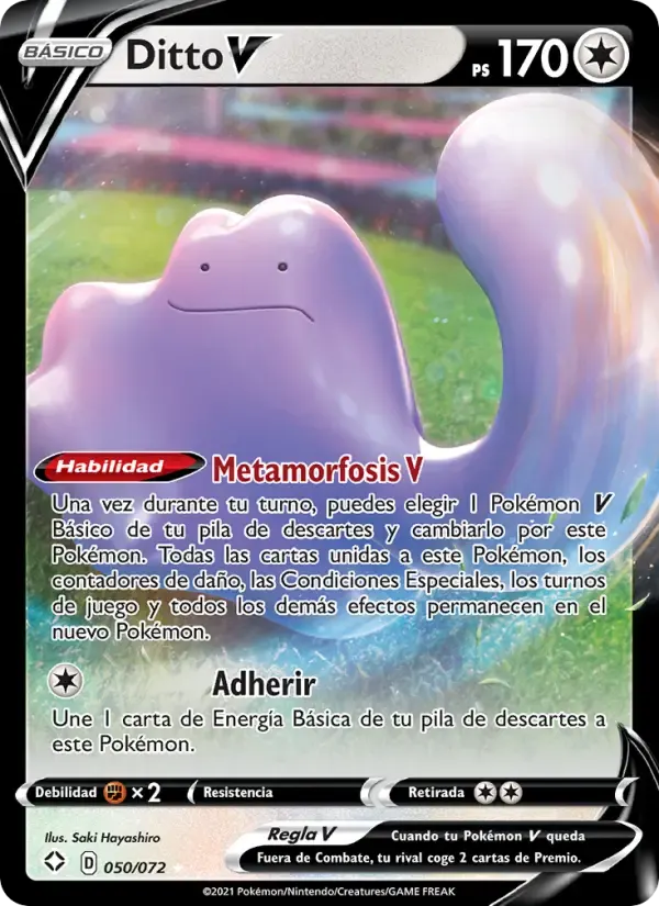 Ditto V — Destinos Brillantes 50 Spanish Pokémon card