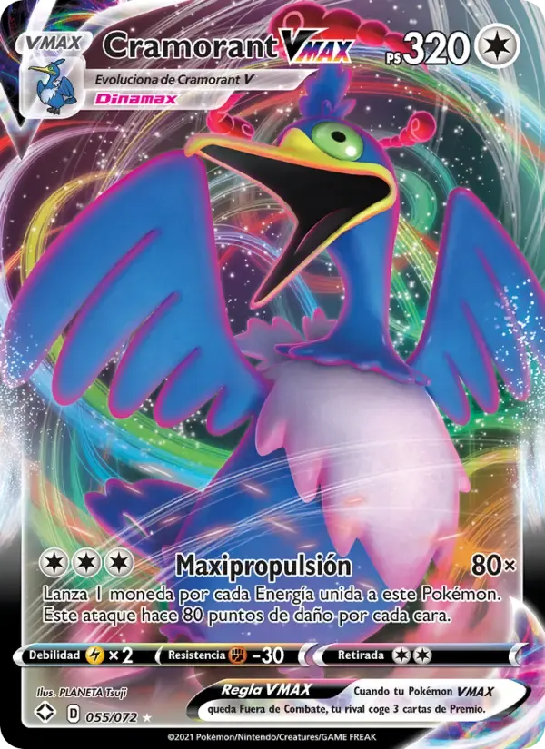 Cramorant VMAX — Destinos Brillantes 55 Spanish Pokémon card