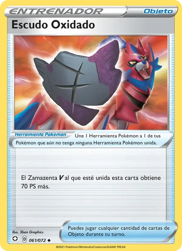Escudo Oxidado — Destinos Brillantes 61 Spanish Pokémon card