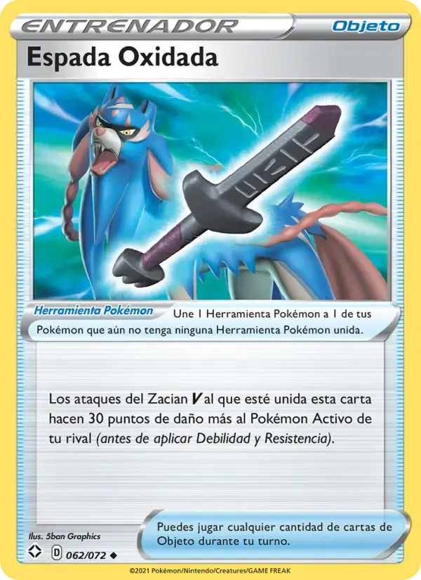 Espada Oxidada — Destinos Brillantes 62 Spanish Pokémon card
