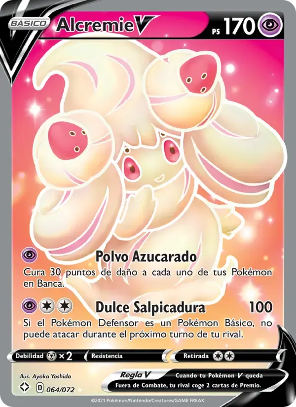 Alcremie V — Destinos Brillantes 64 Spanish Pokémon card