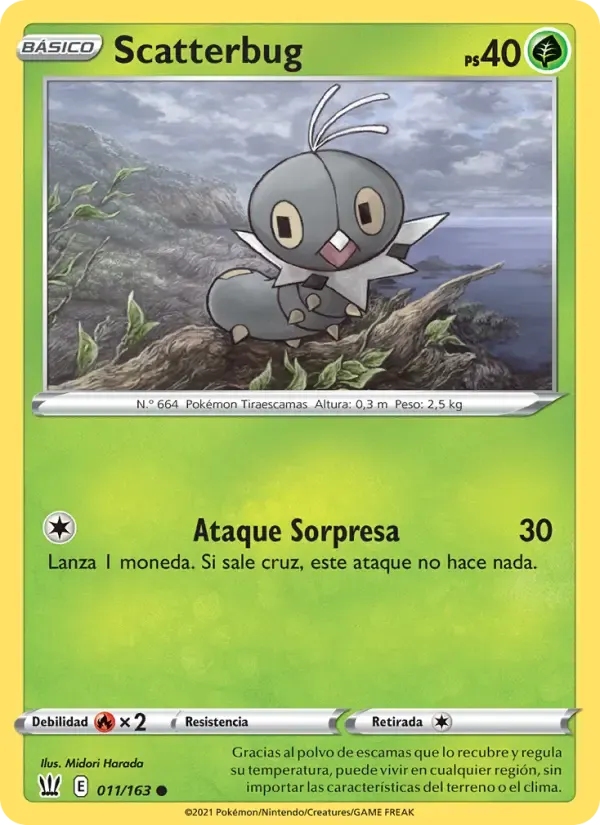 Scatterbug — Estilos de Combate 11 Spanish Pokémon card