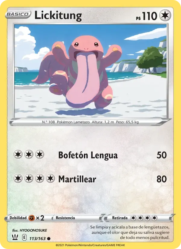 Lickitung — Estilos de Combate 113 Spanish Pokémon card