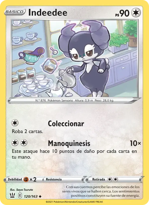 Indeedee — Estilos de Combate 120 Spanish Pokémon card