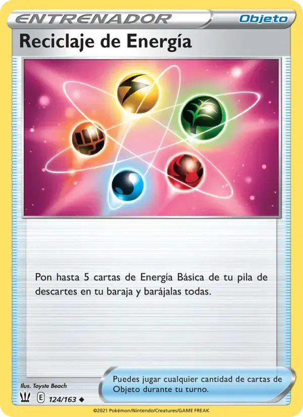 Reciclaje de Energía — Estilos de Combate 124 Spanish Pokémon card