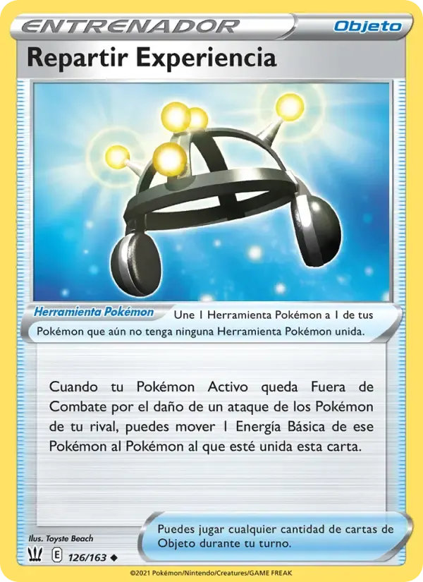 Repartir Exp — Estilos de Combate 126 Spanish Pokémon card