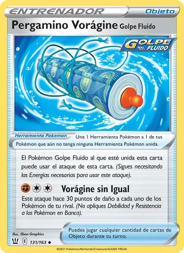 Pergamino Vorágine Golpe Fluido — Estilos de Combate 131 Spanish Pokémon card
