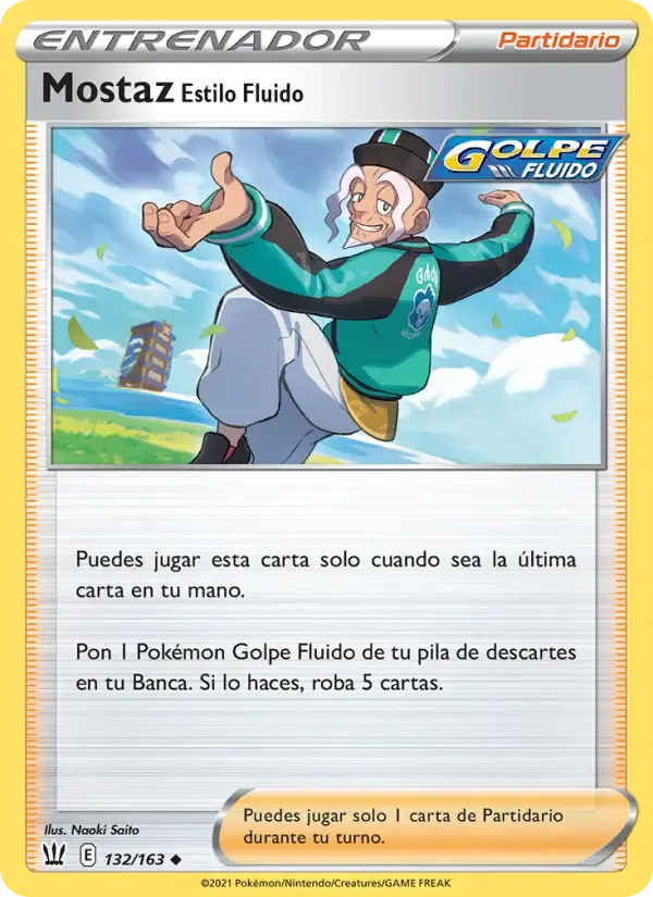 Mostaz Estilo Fluido — Estilos de Combate 132 Spanish Pokémon card