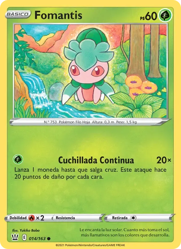 Fomantis — Estilos de Combate 14 Spanish Pokémon card
