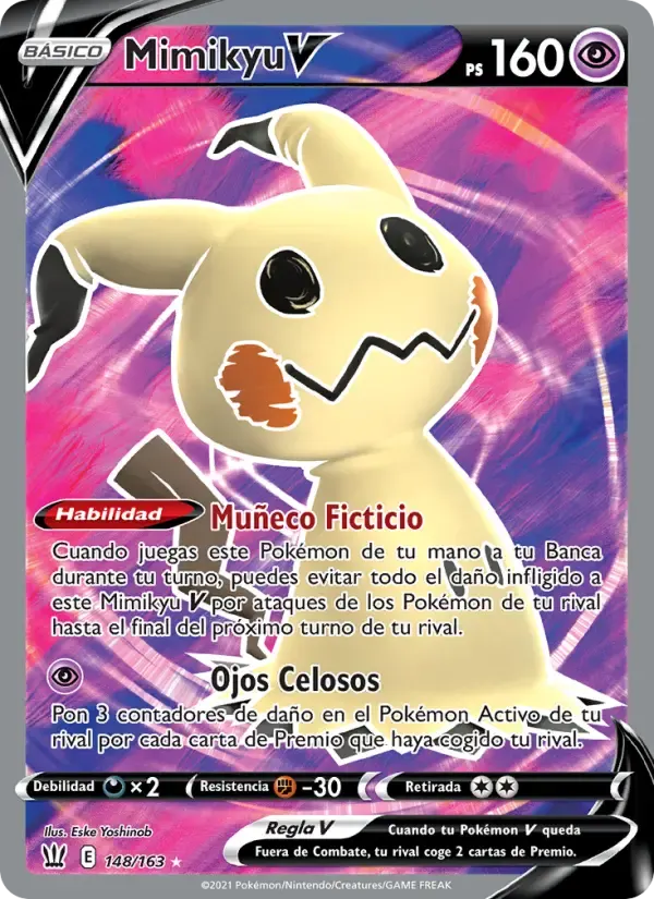 Mimikyu V — Estilos de Combate 148 Spanish Pokémon card