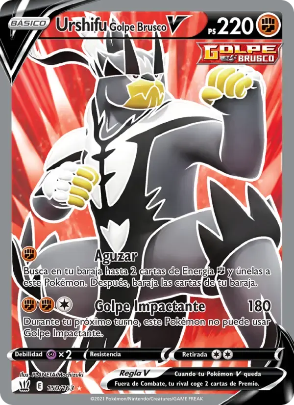 Urshifu Golpe Brusco V — Estilos de Combate 150 Spanish Pokémon card