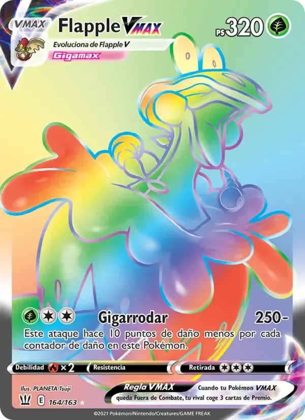 Flapple VMAX — Estilos de Combate 164 Spanish Pokémon card