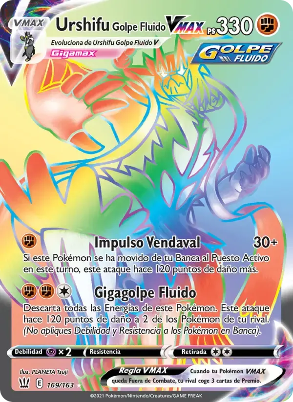 Urshifu Golpe Fluido VMAX — Estilos de Combate 169 Spanish Pokémon card