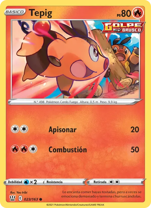 Tepig — Estilos de Combate 23 Spanish Pokémon card