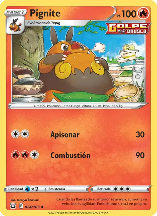 Pignite — Estilos de Combate 24 Spanish Pokémon card