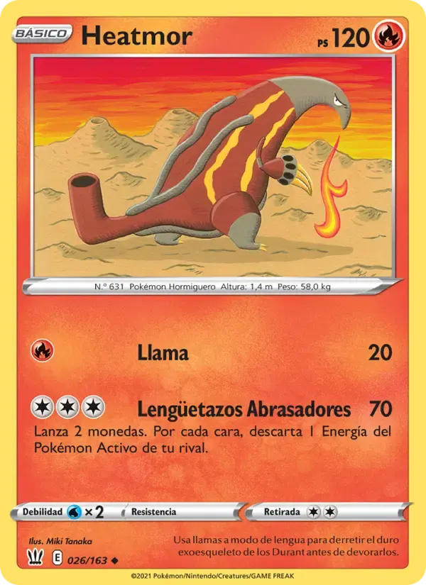 Heatmor — Estilos de Combate 26 Spanish Pokémon card