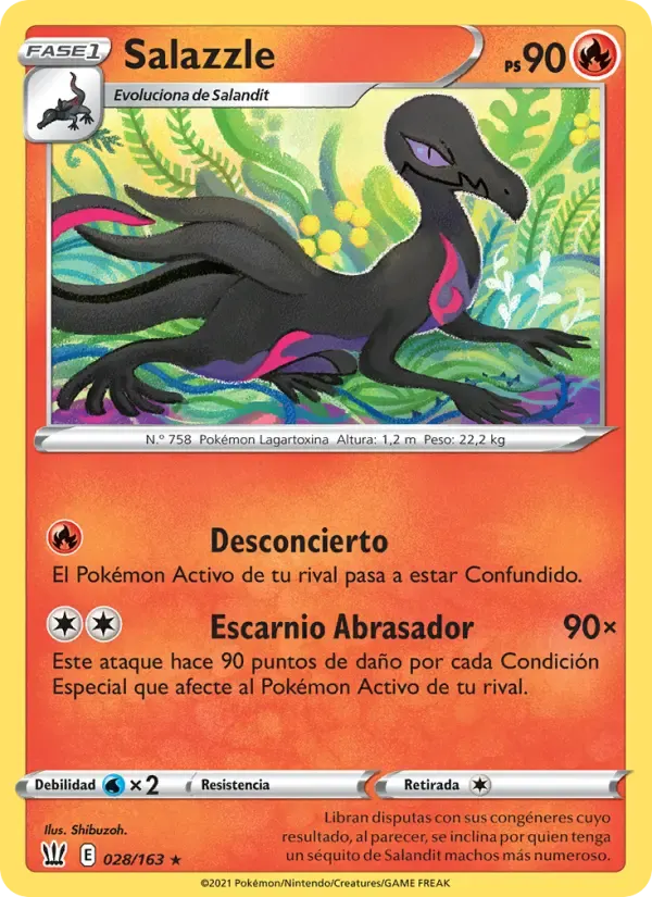 Salazzle — Estilos de Combate 28 Spanish Pokémon card