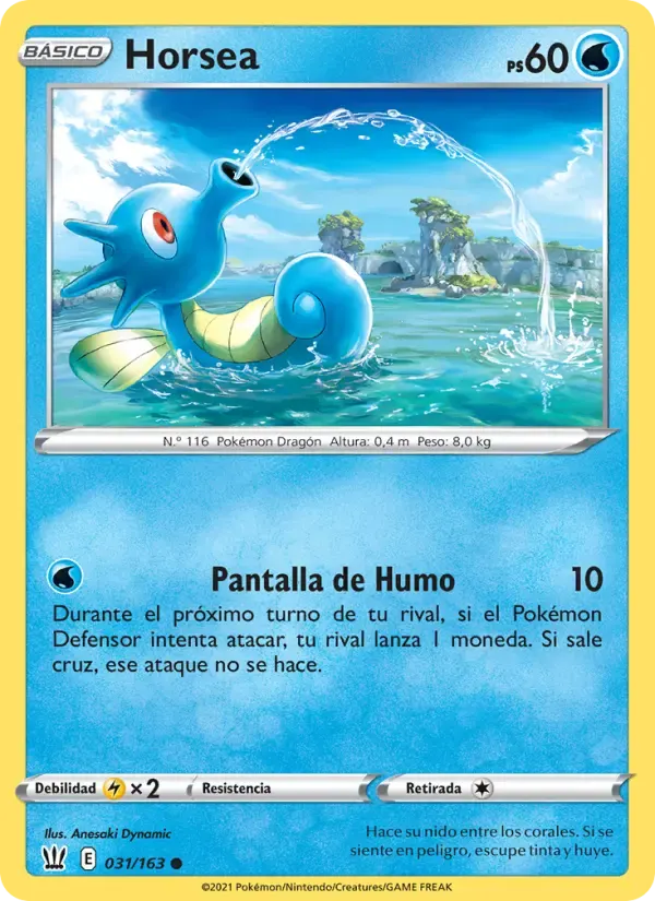 Horsea — Estilos de Combate 31 Spanish Pokémon card