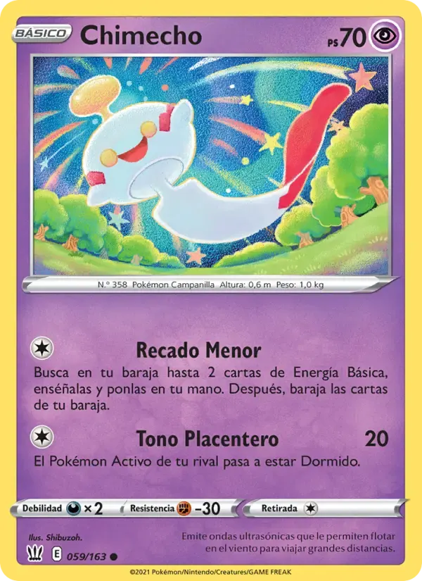 Chimecho — Estilos de Combate 59 Spanish Pokémon card
