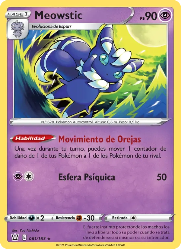 Meowstic — Estilos de Combate 61 Spanish Pokémon card